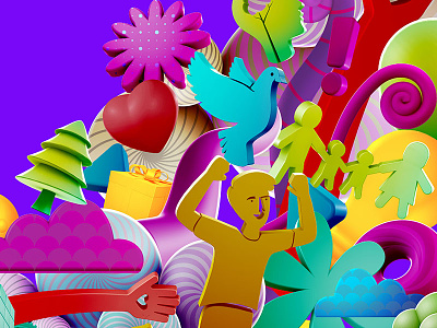 Mote for internal campaign 3d cinema4d colorfull