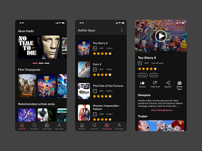 Movie Streaming App Concept - Dark Theme