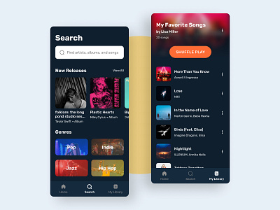 Music Streaming - 2/2 android app app design artist design figma interface ios mobile design modern music music app music streaming playlist search page ui userinterface ux