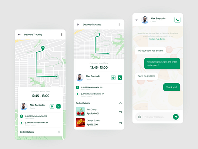 Grocery Store Mobile App - Delivery Tracking app app design chat clean delivery app ecommerce app figma groceries grocery app grocery store mobile app mobile design mobile ui tracking app ui ui design userinterface