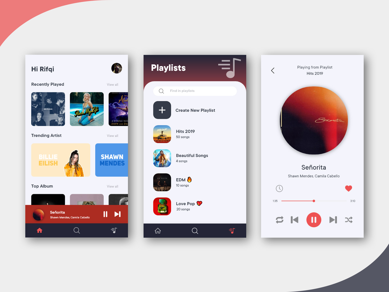 Music App UI by Rifqi Naufal F on Dribbble