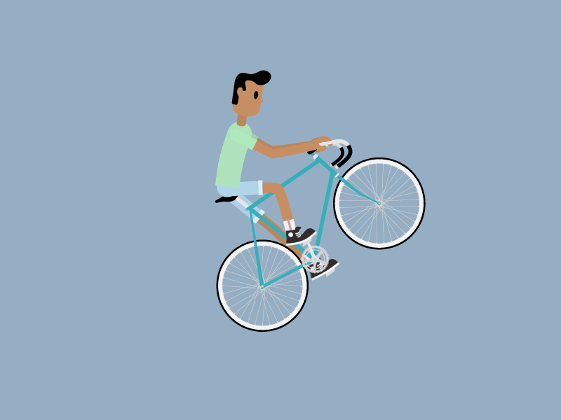 Pop a wheelie after effects animation bike character design fixie flat loop rigging rubberhose wheelie