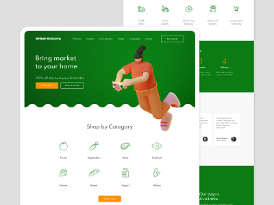 Online market application landing page design