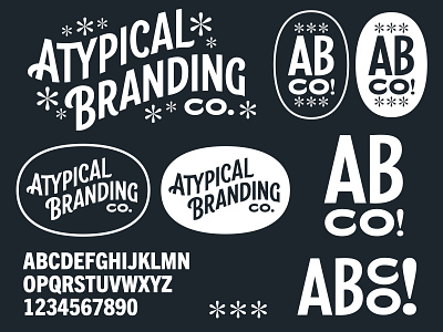 Atypical Branding Co. Logotype Exploration badge branding design handlettering lettering logo typography