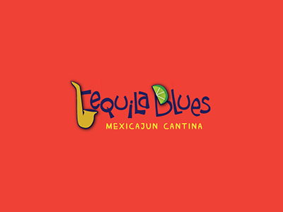 Tequila Blues Logo cajun lime logo mexican restaurant saxophone tequila