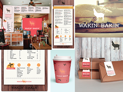Wakin Bakin Branding bacon branding breakfast cafe chicken menu mid city new orleans nola pig restaurant wood