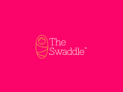 The Swaddle baby illustration lines mom pink swaddle yellow