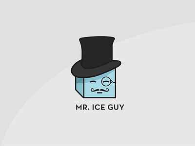 Mr. Ice Guy Logo avatar blue cube fancy ice logo mascot monocle mustache top hat