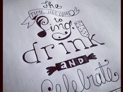 Sing Drink Celebrate Doodle doodle happy holidays typography