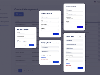 Form Field - Contact Management - CRM System add add card add new company contact contact form contact page crm crm software customer relationship management delete detail detail page edit form form design form field history view website
