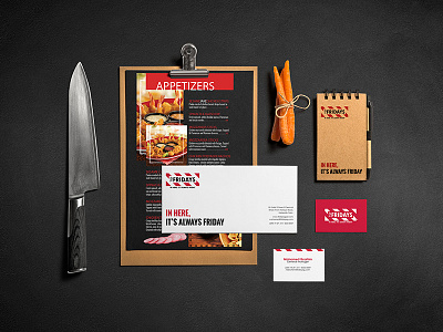 Friday's Workshop Design billboard branding burger creative food graphic magazine mockup poster stationery