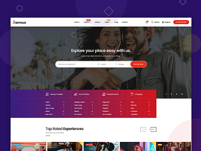 Qamous Home Page Four classic clean concept design directory flat listing minimal mohamed arafa shop simple template theme themeforest ui ux web website woocommerce wordpress