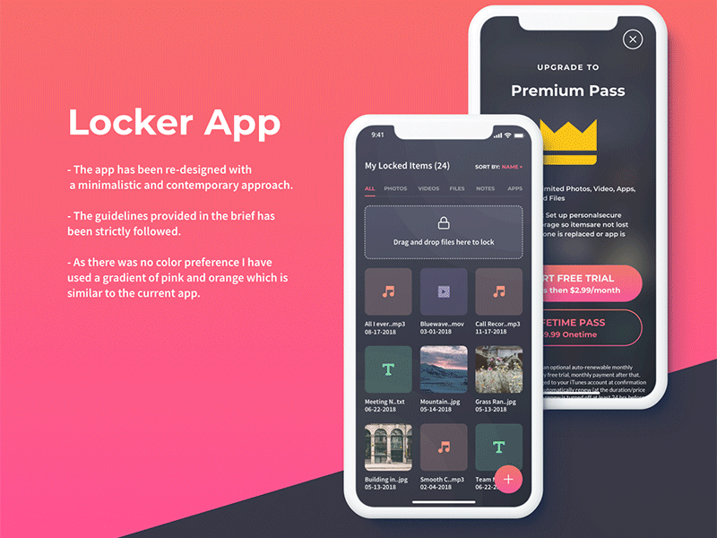 Locker App Design