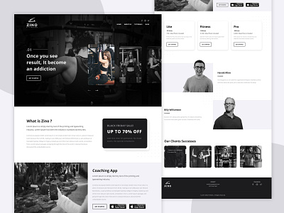 Fitness Website Design cardio design figma fitness center fitness club fitness website gym landing page one page personal trainer website sketch training ui uiux web design webdesign weight lifting
