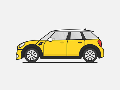 Mini Cooper S Illustration car cooper illustration mini sports car vehicle yellow