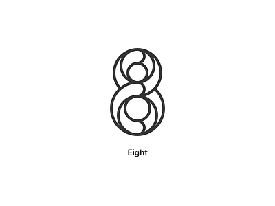 Eight 8 black eight icon logo logotype mark number symbol type typography