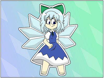 Cirno (Touhou) art artwork illustration paint tool sai