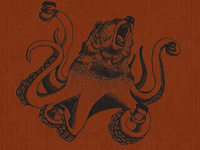 Octobear! bear illustration october octopus pumpkin spice latte