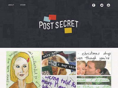 Post Secret Redesign branding postsecret redesign secrets ui ux website