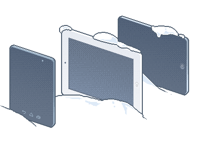 Snow! android blue dithering illustration ios ipad iso nexus7 phone pixelart snow tablet