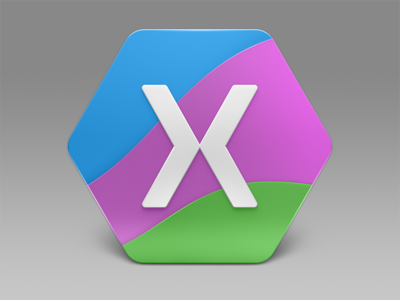 Xamarin Hexagon II blue color frontal gradient hexagon icon logo wave xamarin