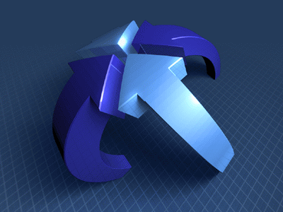 1stOmni 3d arrow blue dark grid highlight icon render