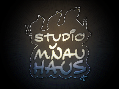Studio Mňauhaus bevel cat dash gradient line logo lol marching ants scissors shadow