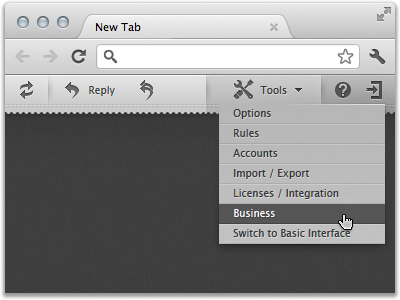 Semi-native-like GUI Toolkit chrome grayscale gui icewarp icon menu navigation toolbar ui