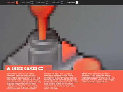 Indie Games CZ Web gray joystick orange webdesign