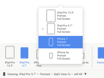 iOS Designer Varying Devices icon ios macos osx panel popover xamarin