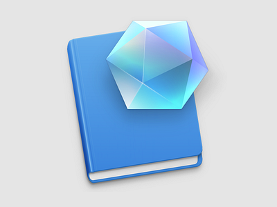 Application Icon blue book crystal document gem icon macos osx workbook