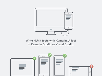 Xamarin Studio Test Cloud Integration gui icon illustration outline