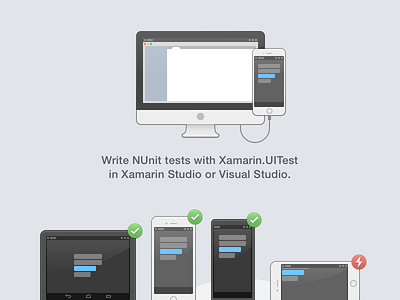 Xamarin Studio Test Cloud Integration, shaded gui icon illustration outline