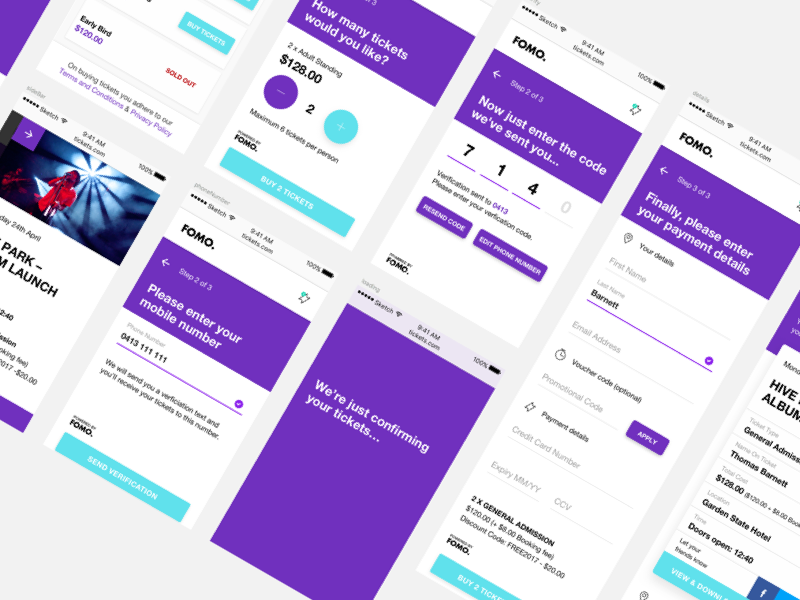 Ticket Buying Process by Tom Barnett on Dribbble