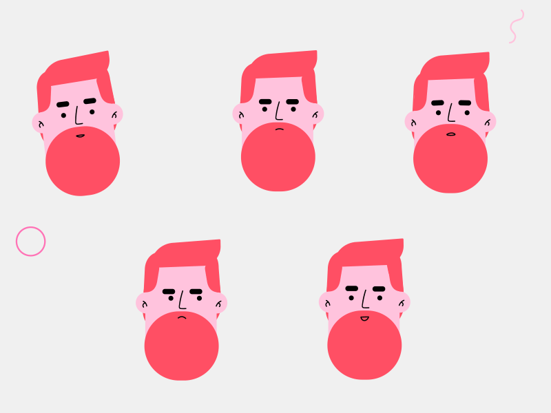 Five Heads Are Better Than One animation characteranimation design emotion flat gif graphic head illustration mood