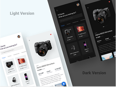 Online gadgets store app design