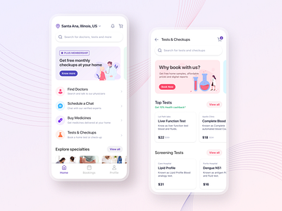 Healthcare Mobile App Design by Kartik Katoch for illuminz on Dribbble