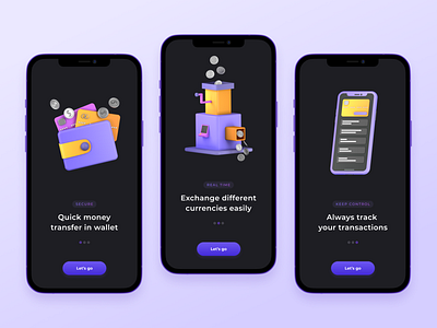 Onboarding For Money Transfer App by Kartik Katoch for illuminz on Dribbble