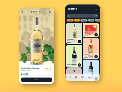 Elite drinks - Mobile app ui
