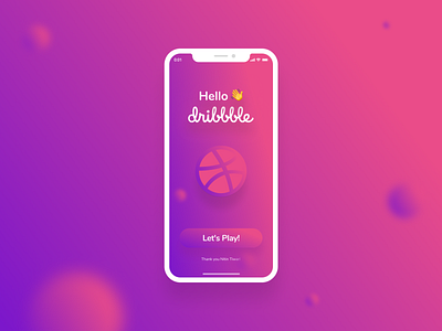 Hello Dribbble! app background debuts first first shot gradient hello hello dribbble iphone x mobile mobile app mobile ui splash screen ui ux