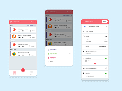 LetsMeet Up App -  UI Design