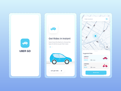 Uber Go Cab booking UI Design