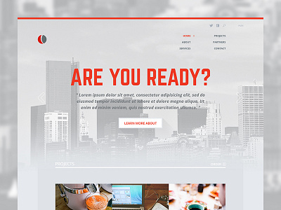 Corporate Website business clean corporate design gray layout red ui web webdesign website