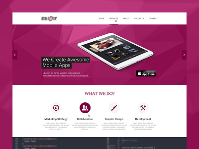 One Page Corporate Website business clean corporate design layout one page purple ui web webdesign website