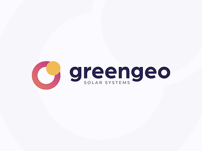 GreenGeo solar systems logo blue branding design emblem identity logo orange red solar