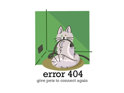 Error page cat cat design error 404 illustration procreate