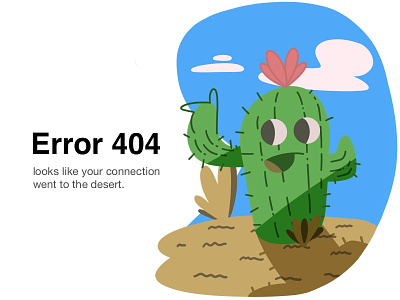 error screen cactus error 404 illustration procreate