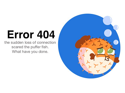 Error screen 4 error 404 fish illustration procreate
