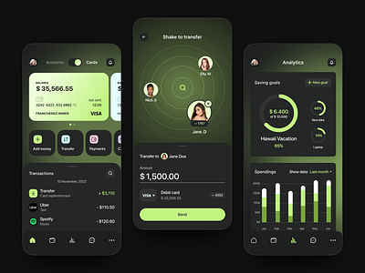 Neobank App Concept banking app card credit csrd finance finance app financial fintech mobile bank mobile. banking money neobank saving saving goals shake to pay statistics transactions ui