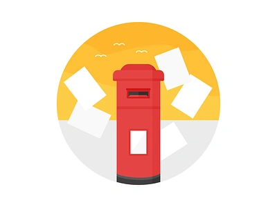 Day 55 - 366 Days of Illustration Challenge - MintSwift digital art flat design flat illustration flatdesign illustration illustrations illustrator letters london mail mailbox mintswift post box postbox scene sunset uk united kingdom vector vector art